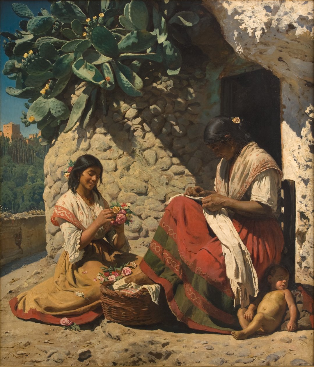 Two Gypsy Women Outside their Cottage, Spain by Peder Severin Krøyer