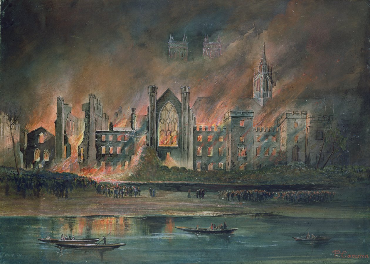Fire at the Houses of Parliament, 16th October 1834 by P.T. Cameron