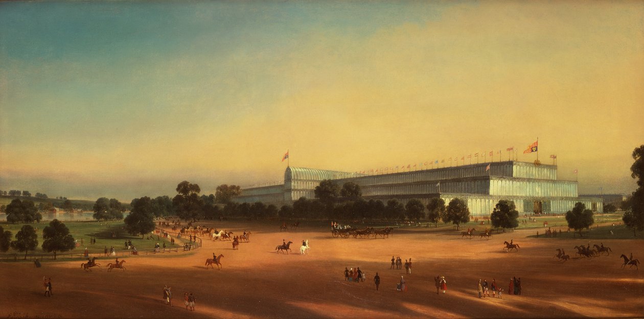 Crystal Palace during the Great Exhibition 1851, Hyde Park, London by P. Le Bihan