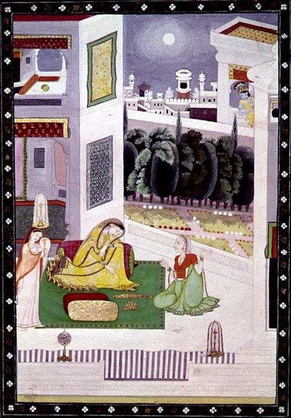 A Neglected Lady, from the Prositapatika Nayika, Kangra, Himachal Pradesh, c.1850 by Pahari School