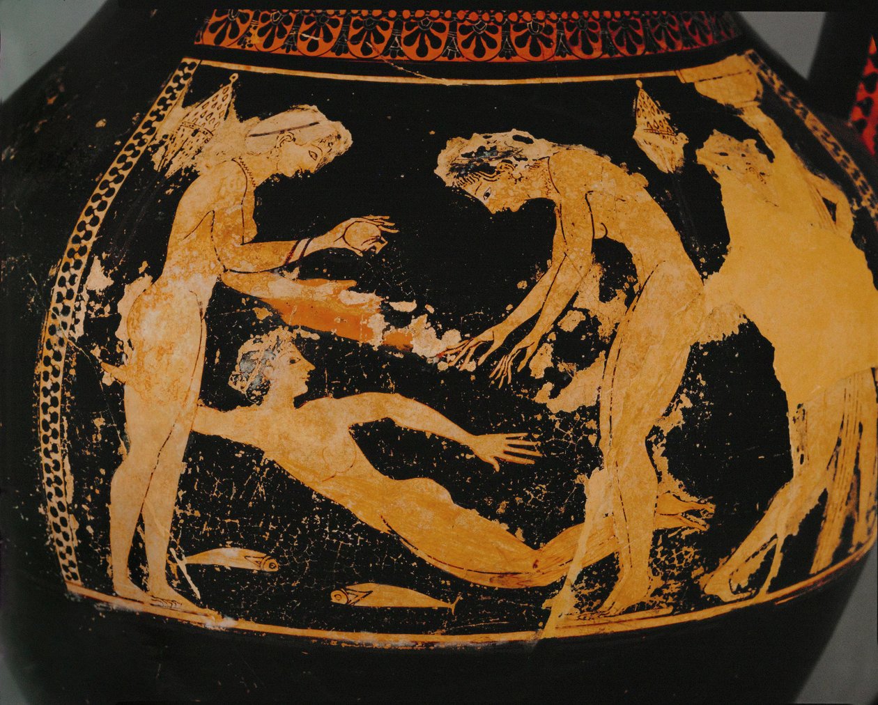 Women bathing. Red-figured amphora by Painter Andokides