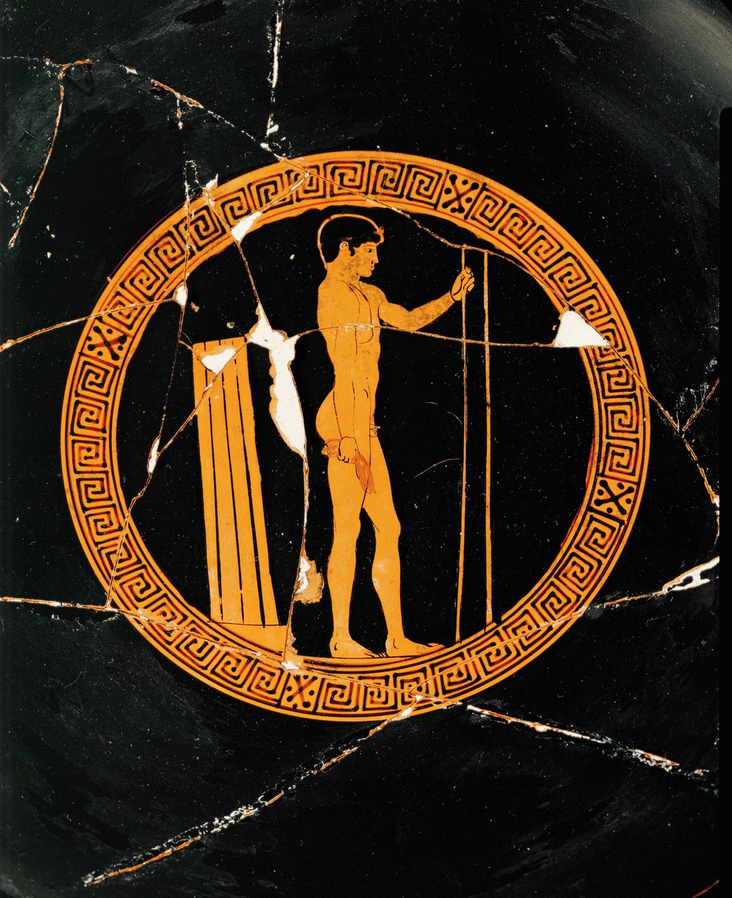 Young athlete preparing for the javelin throw by Painter of London
