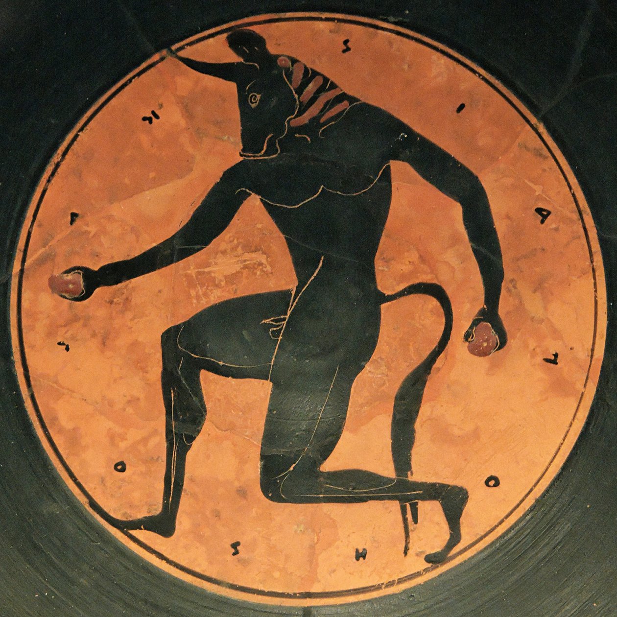 Ancient Greek Pottery of the Minotaur by Painter of London E342