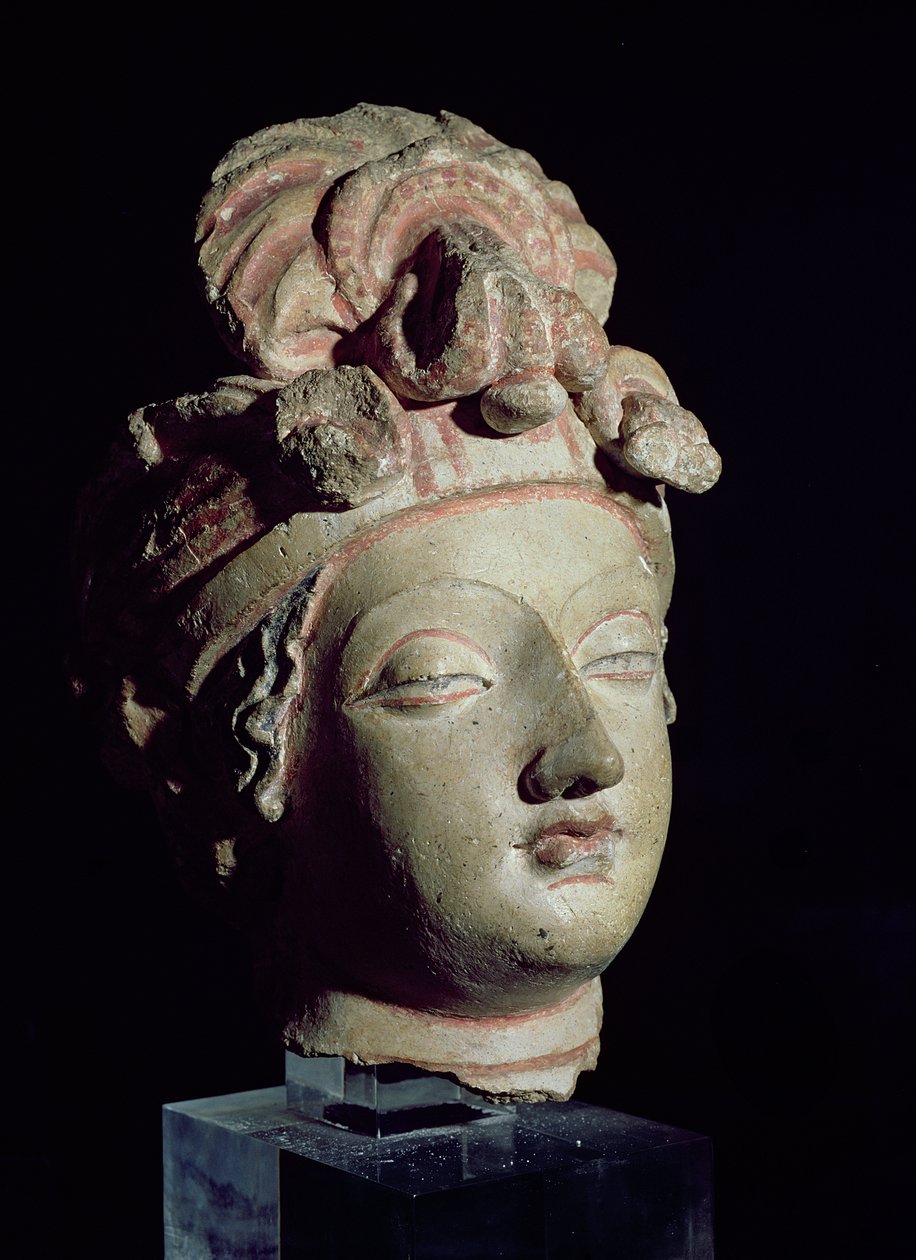 Head, from Gandhara, Greco-Buddhist style, 1st-4th century by Pakistani School
