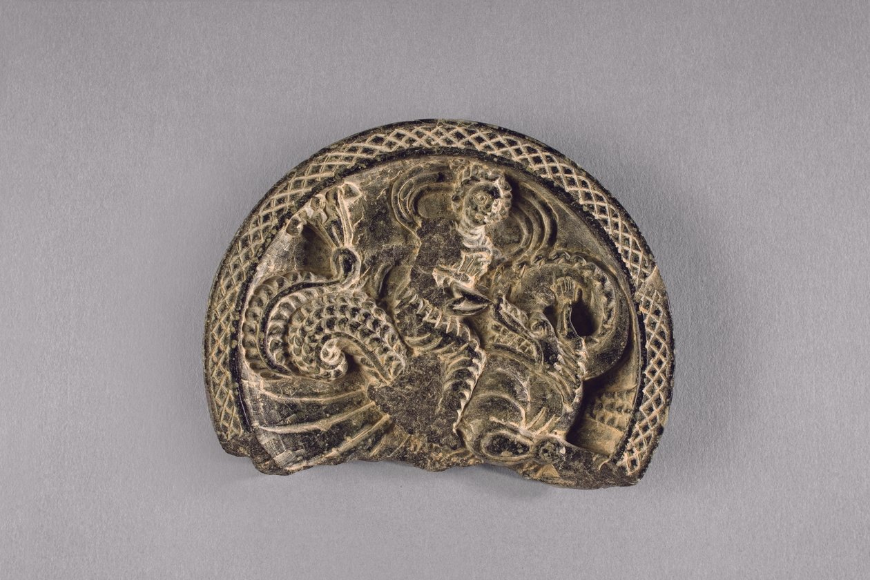 Palette with Nereid on an Aquatic Dragon, c.50-75 by Pakistani School