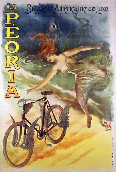 Poster advertising La Peoria bicycles by Pal