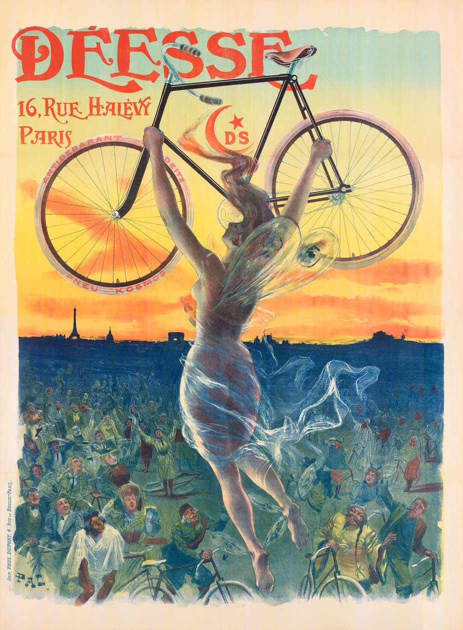 French Art Nouveau Poster for Deesse Bicycles, c.1898 by Pal