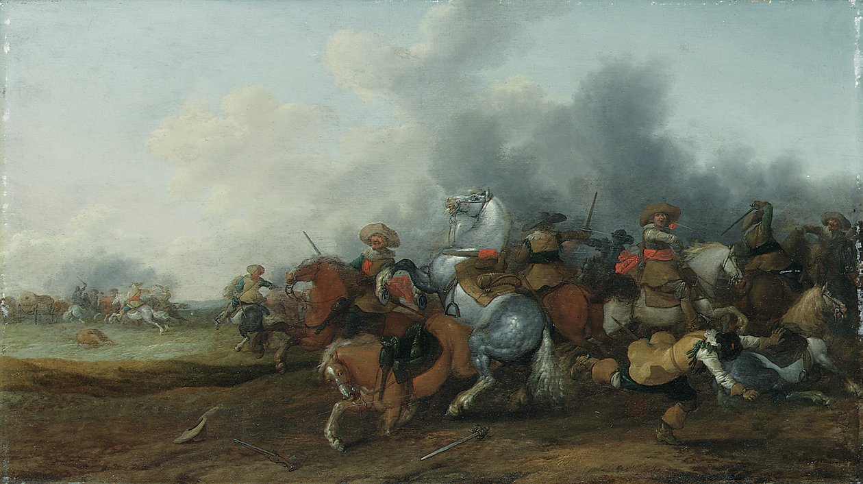A Cavalry Skirmish by Palamedes Palamedesz