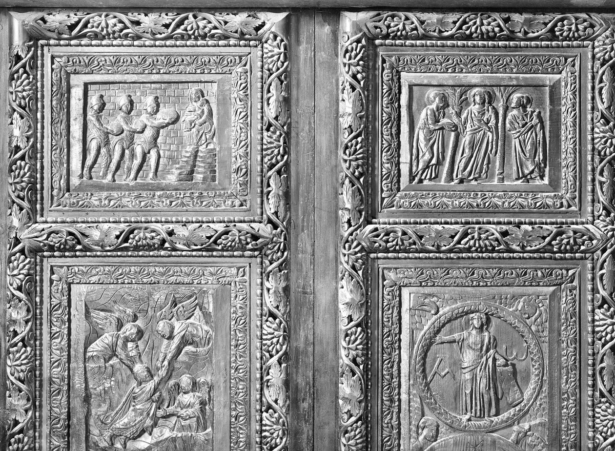 Four door panels depicting scenes from the Old and New Testament by Paleo Christian