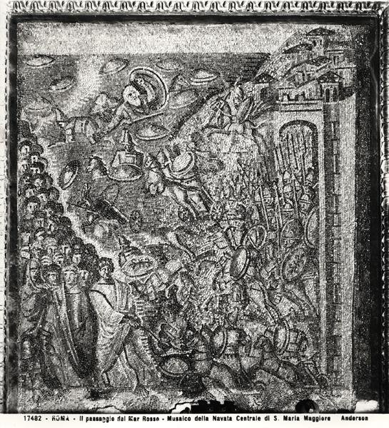 The Crossing of the Red Sea, from the central nave (mosaic) by Paleo Christian