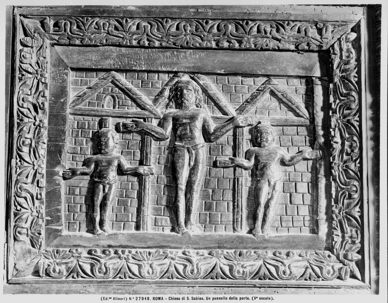 (detail) of the Crucifixion from the Door depicting Scenes from the Old and New Testaments by Paleo Christian