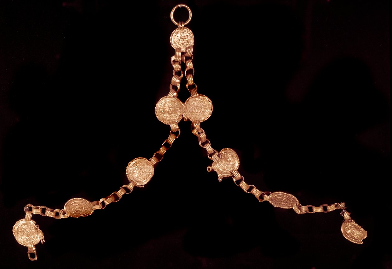 Paleochristian Art: Gold Necklace. From Iran. Paris, Louvre Museum by Paleo Christian Paleo Christian