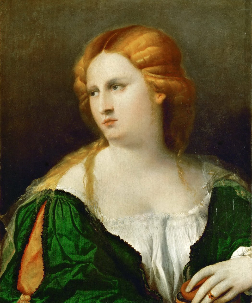Young Woman in Green Dress by Palma il Vecchio