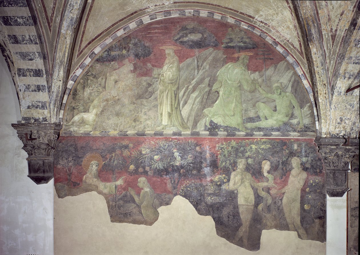 The Creation of the Animals and of Adam (upper section) the Creation of Eve and the Original Sin (lower section) Lunette by Paolo Uccello