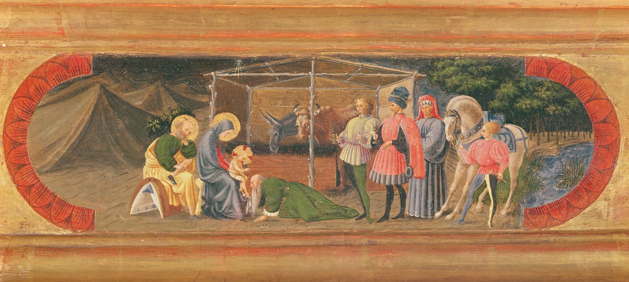 The Quarata Predella Depicting the Adoration of the Magi (detail) by Paolo Uccello