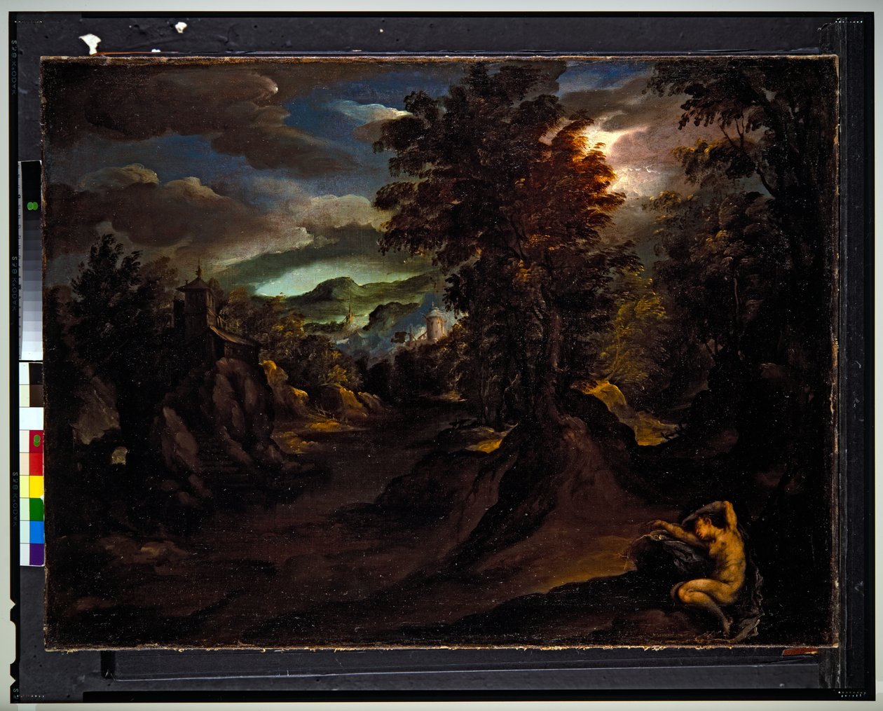 A wooded mountainous landscape with Antiope asleep by Paolo (1540 96) Fiammingo
