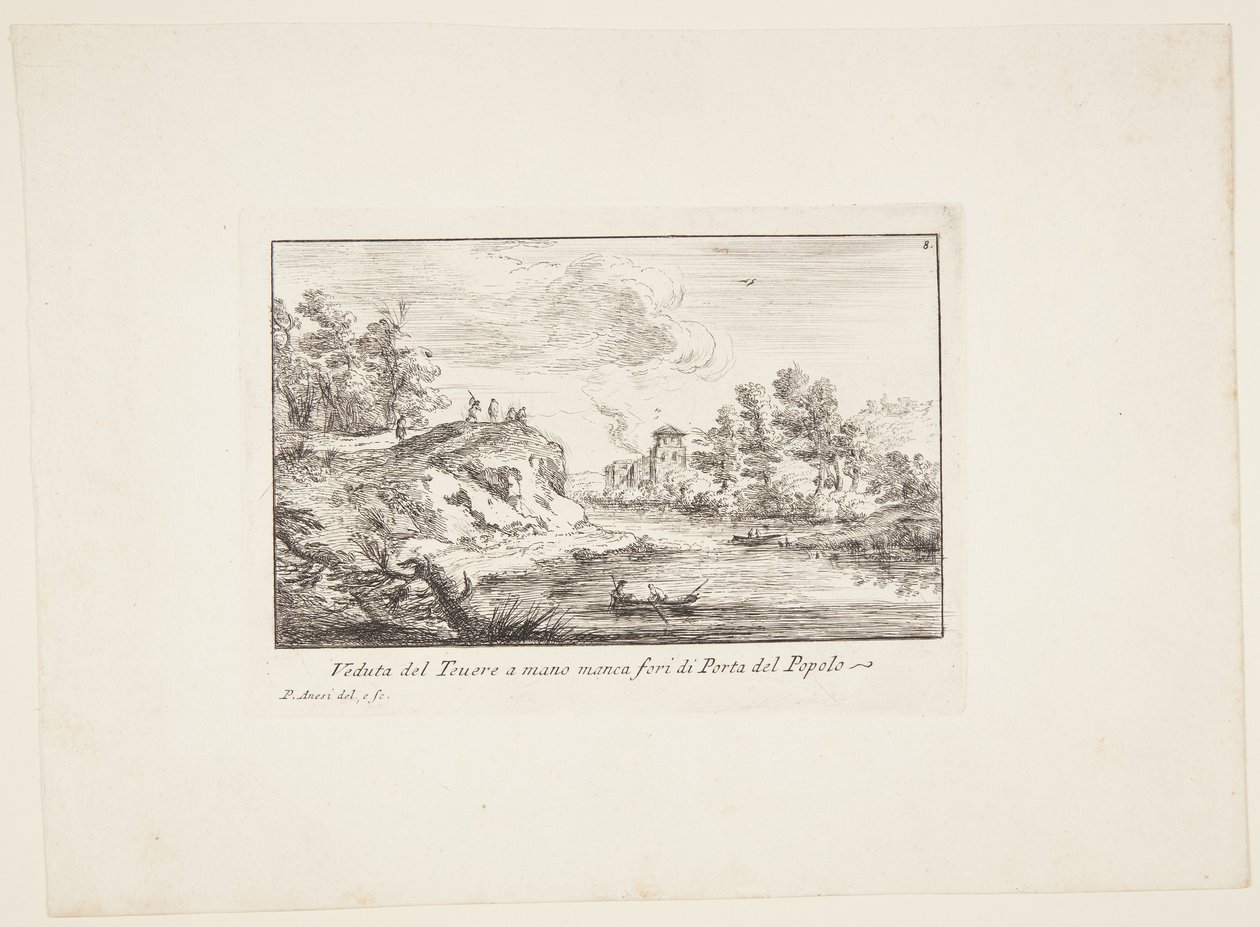 View of the Tiber to the Left of Porta del Popolo by Paolo Anesi