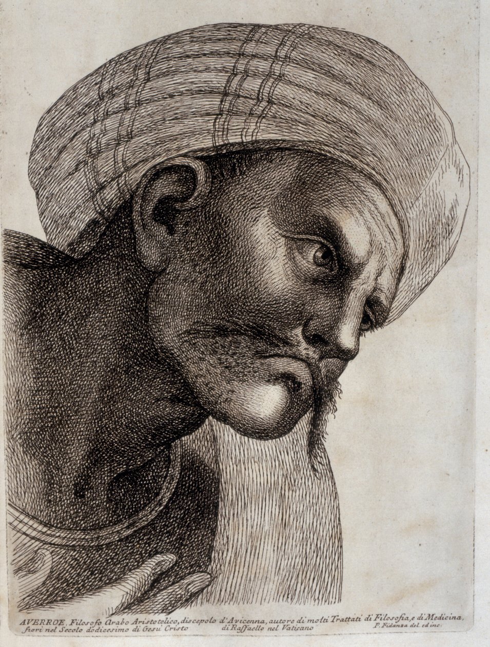 Averroes (engraving) by Paolo Fidanza