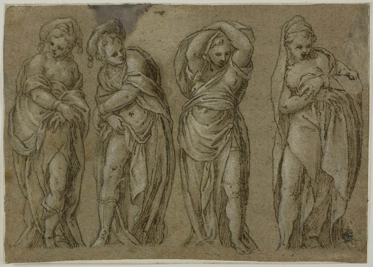 Four Standing Draped Female Figures by Paolo Farinati