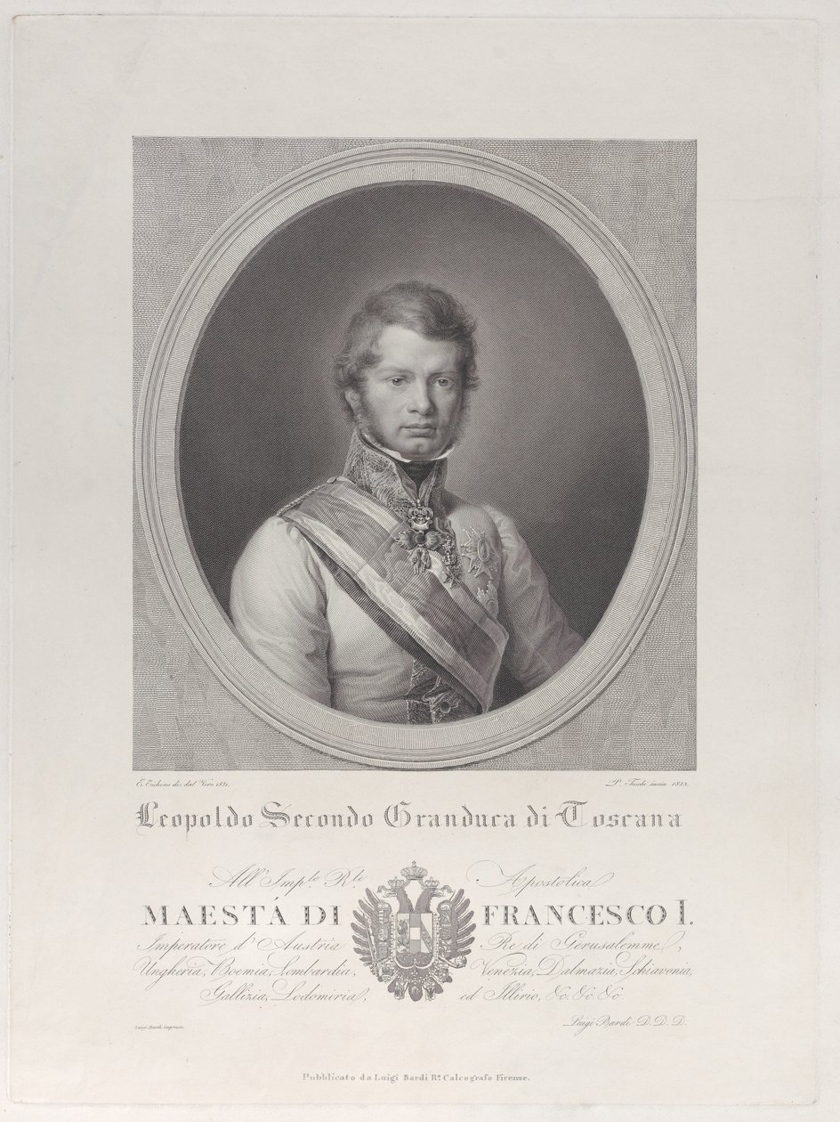 Oval Portrait of Leopold II, Grand Duke of Tuscany by Paolo Toschi