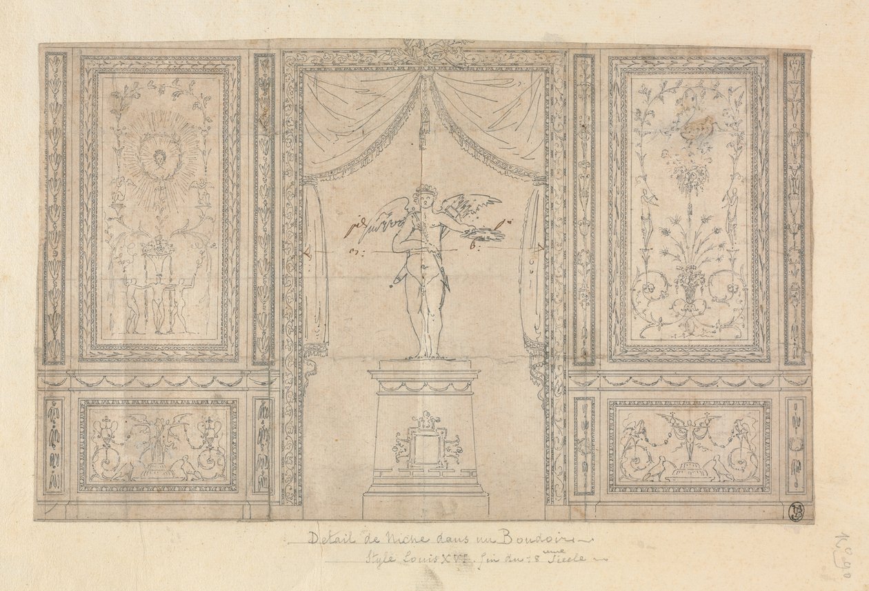 Statue of Cupid in a Wall Niche by Paolo Vincenzo Bonomini