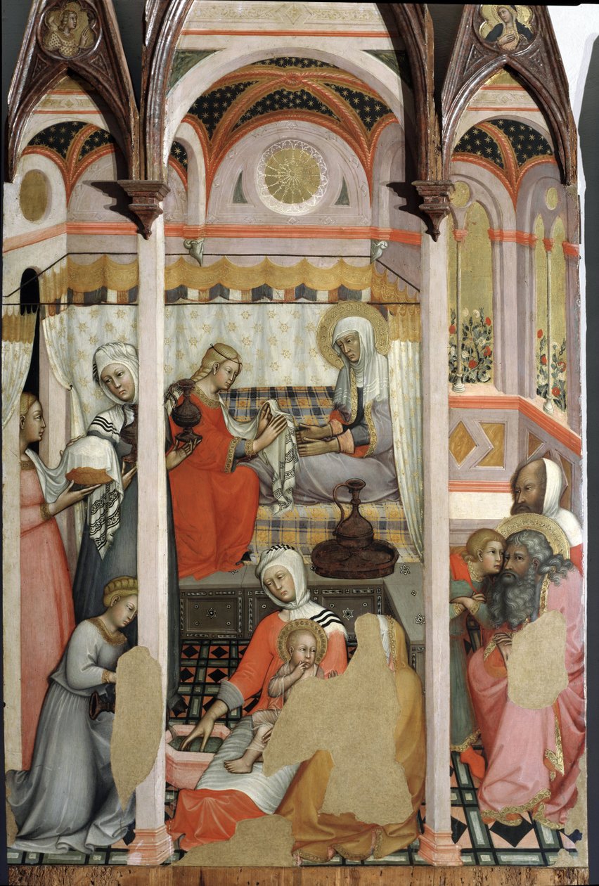 Birth of Mary (detail) by Paolo di Giovanni Fei