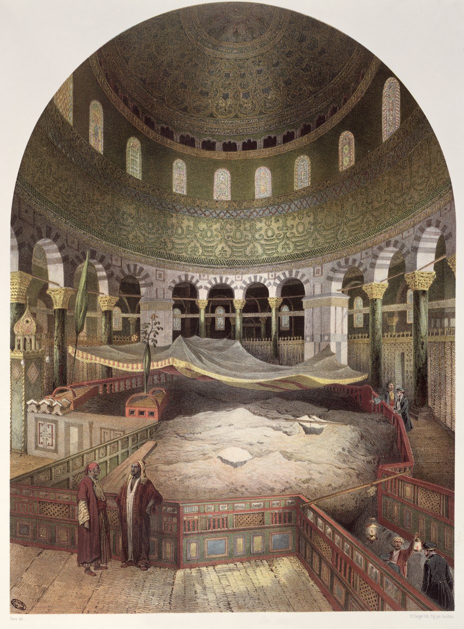 Interior of the Mosque of Omar, illustration from Souvenirs de Jerusalem by Paris