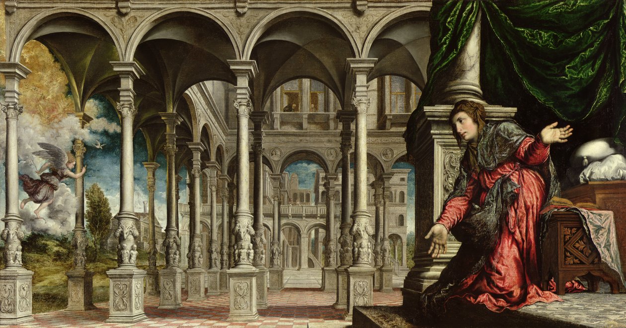 The Annunciation, 1545-50 by Paris Bordone
