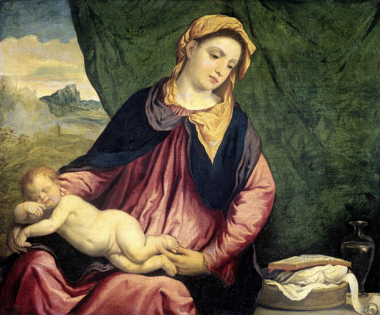 Madonna with Sleeping Child, Between 1540 and 1560 by Paris Bordone