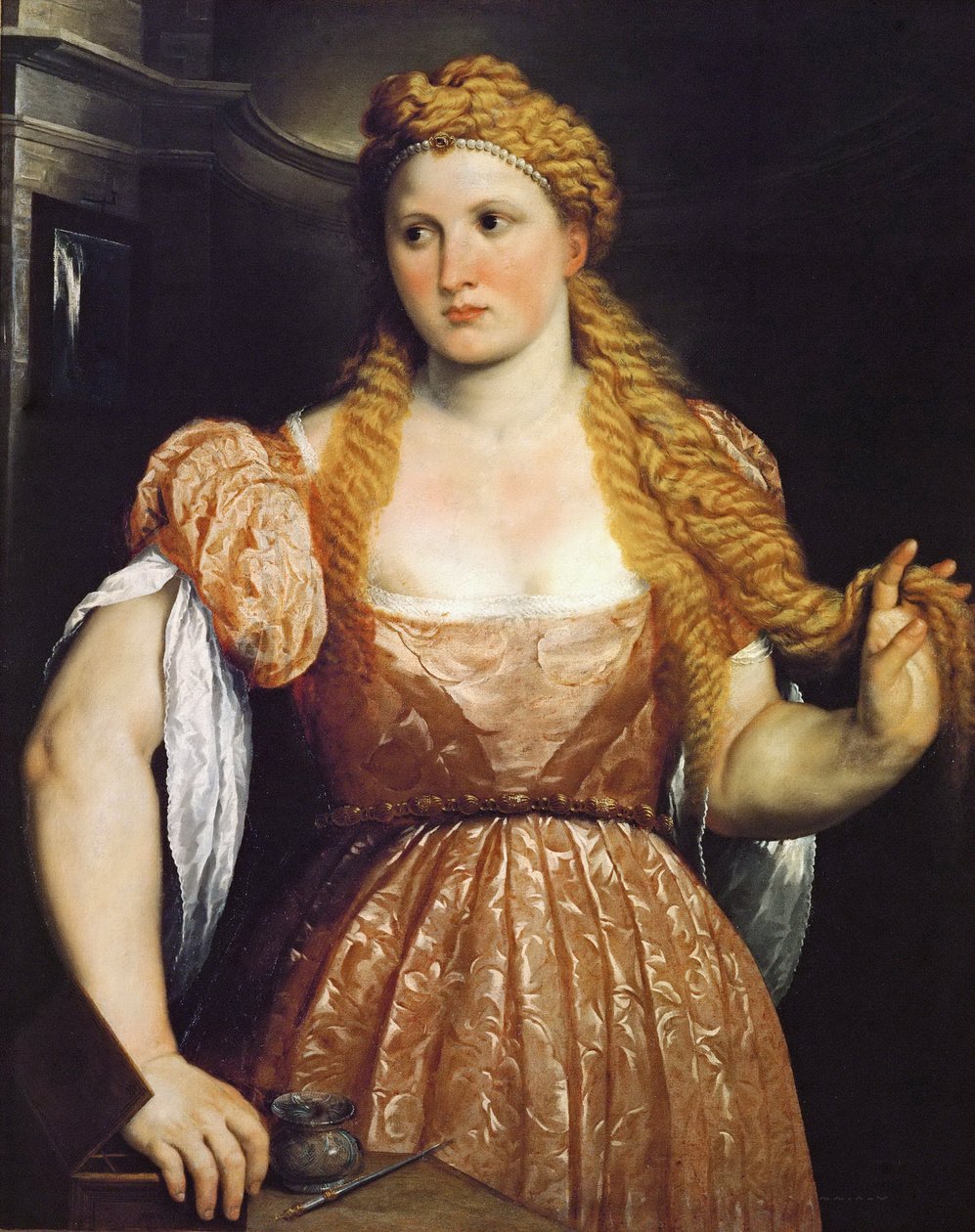 Portrait of a Young Woman at Her Toilet by Paris Bordone