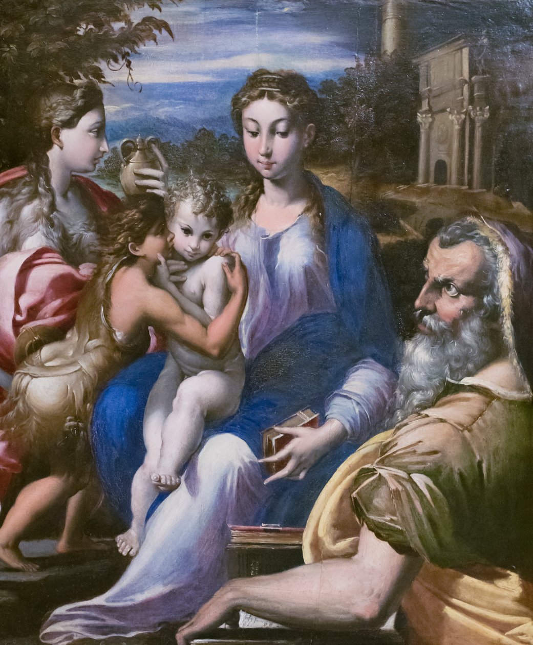 Holy Family with Saint John the Baptist and Mary Magdalene by Parmigianino (1503 40) (follower of)
