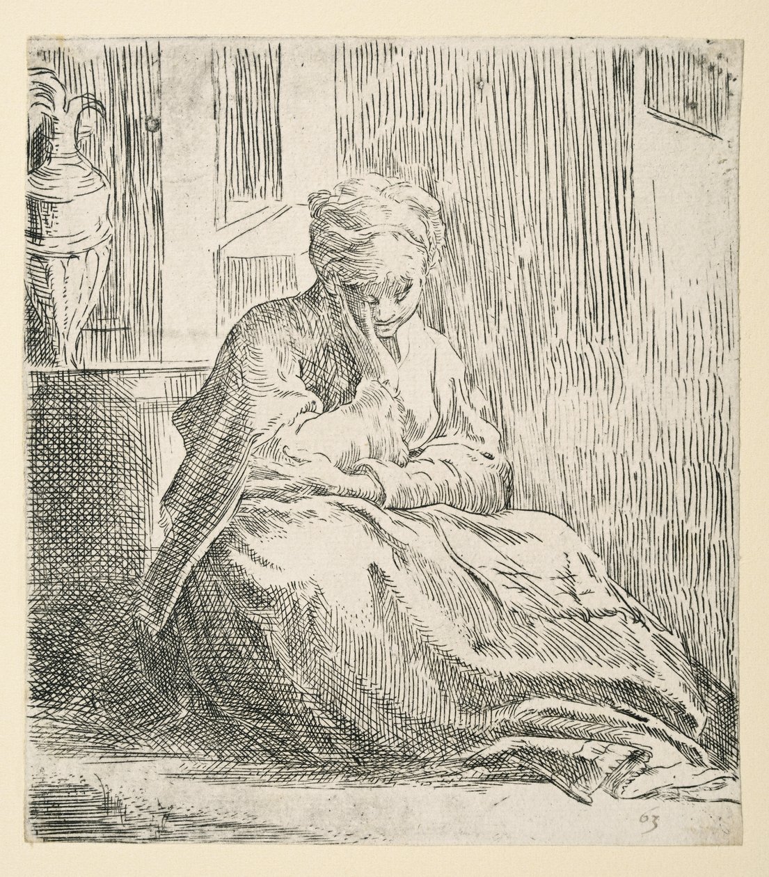 Woman seated on the ground, known as Saint Thais by Parmigianino