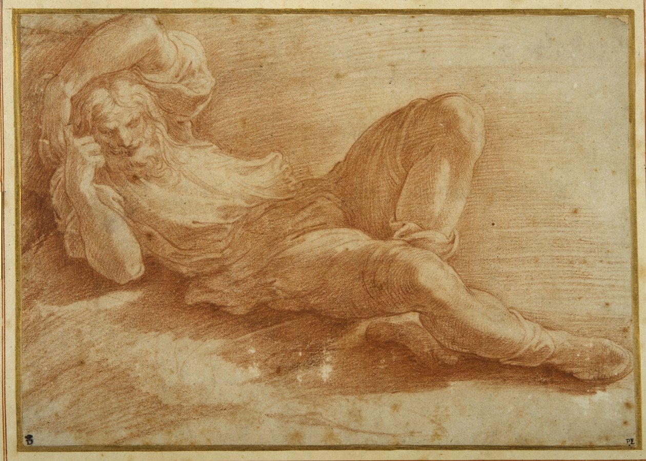 Bearded figure, sleeping by Parmigianino