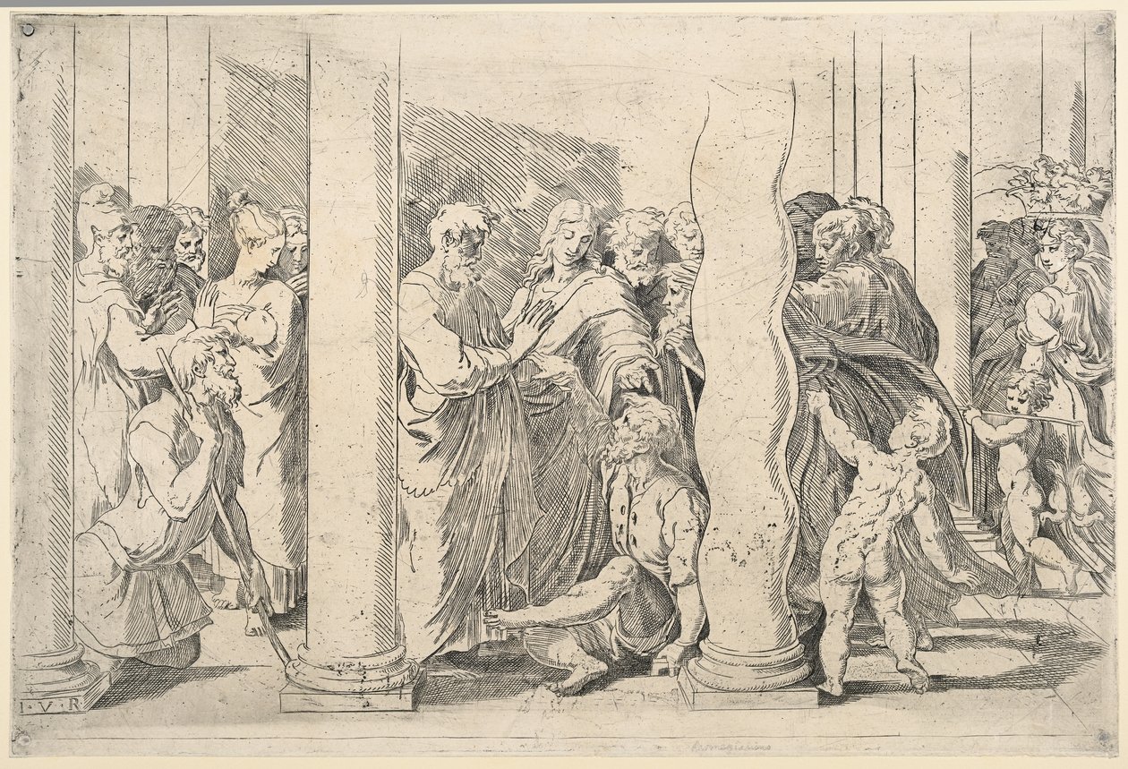 Saints Peter and John Healing the Lame Man at the Golden Gate by Parmigianino