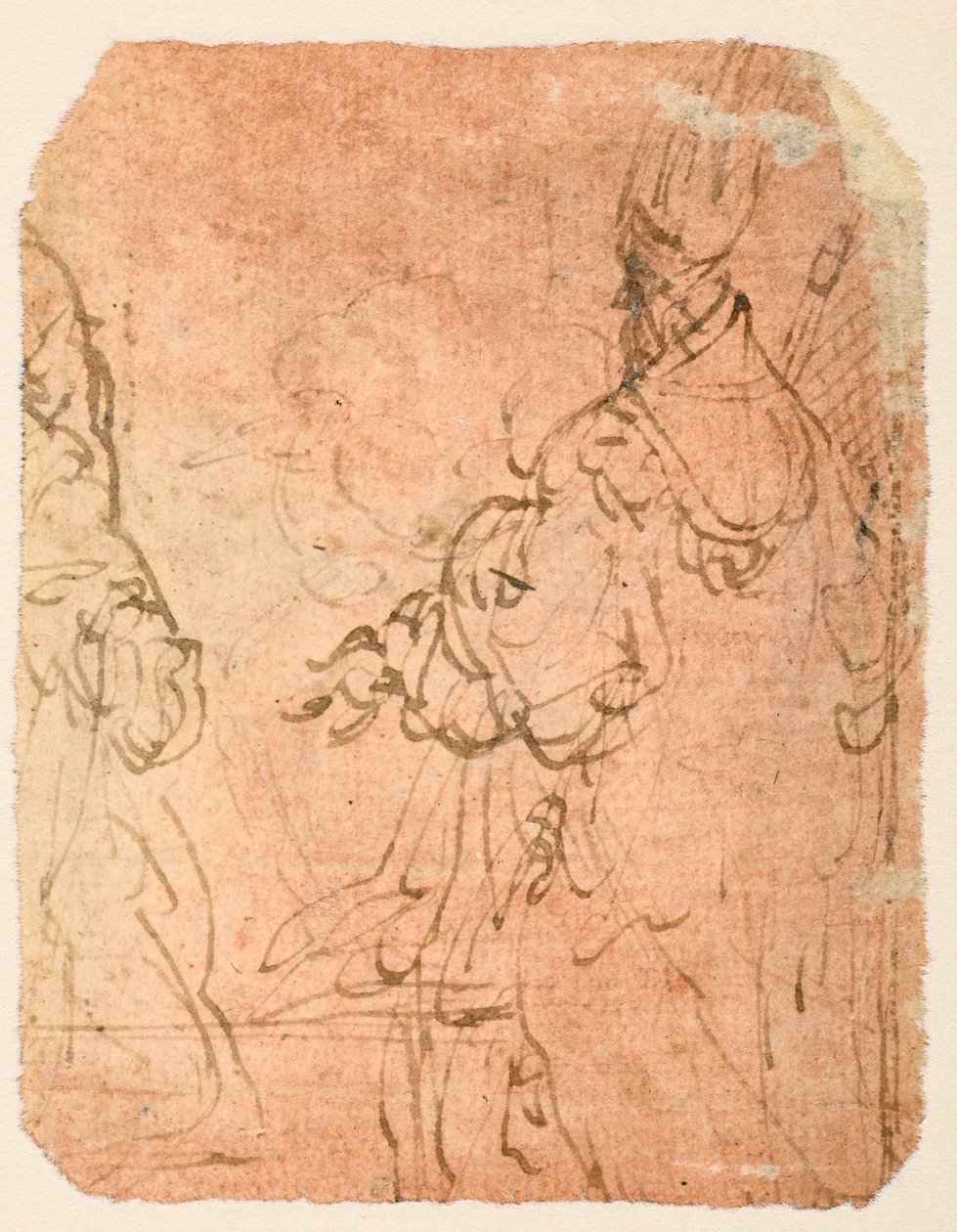 Two Kneeling Men in Religious Garb by Parmigianino
