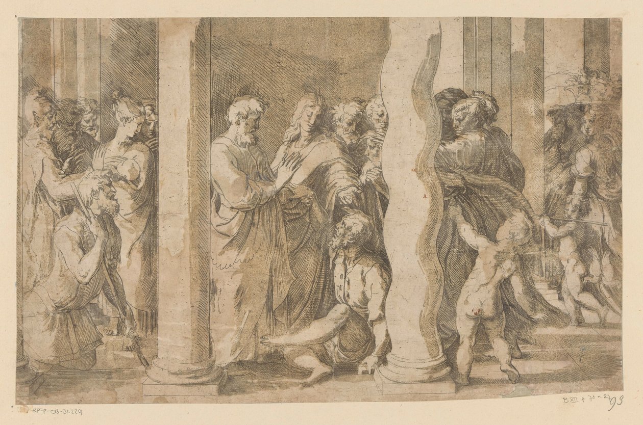 Saints Peter and John Healing a Lame Man by Parmigianino (attributed to)