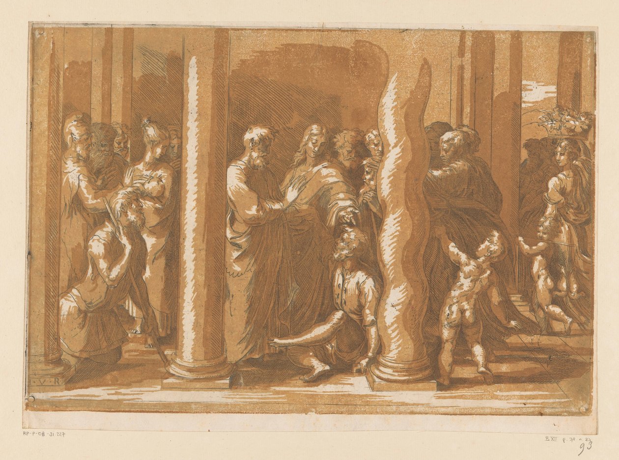 Saints Peter and John Heal a Lame Man by Parmigianino (attributed to)