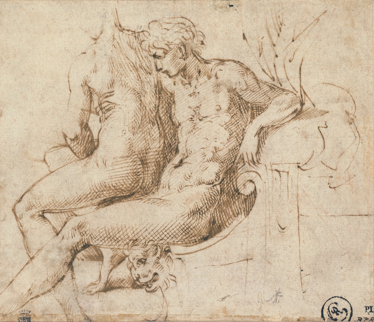 Two Lovers Seated on a Couch by Parmigianino