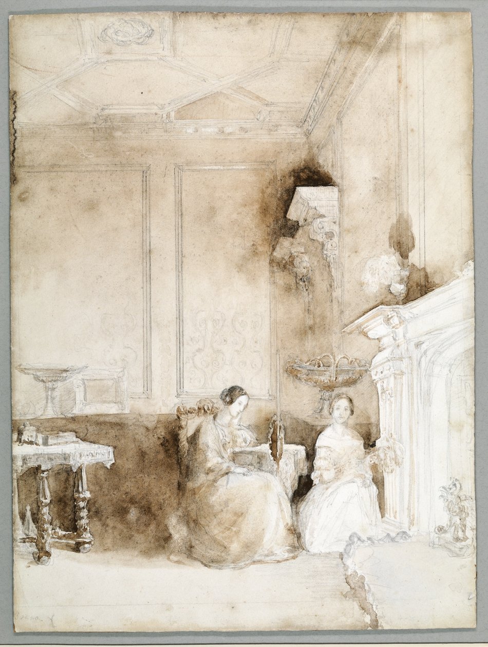 Florence Nightingale and Marianne Nicholson in the Drawing Room at Embley by Parthenope Nightingale