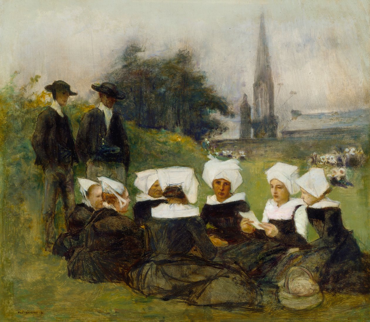 Study for Breton Women at a Pardon, c.1887 (detail) by Pascal Adolphe Jean Dagnan Bouveret