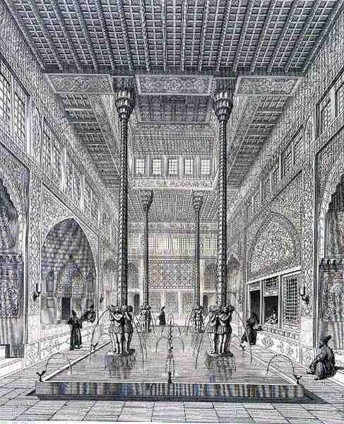 Interior of the Palace of Chahar Bagh, in Isfahan, from 