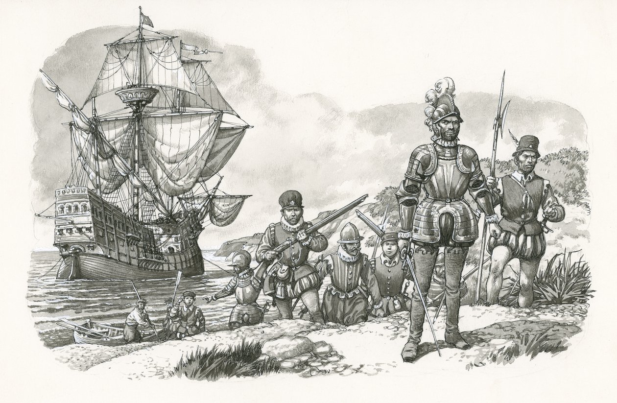 First Europeans Arriving in California by Pat (1907 95) Nicolle