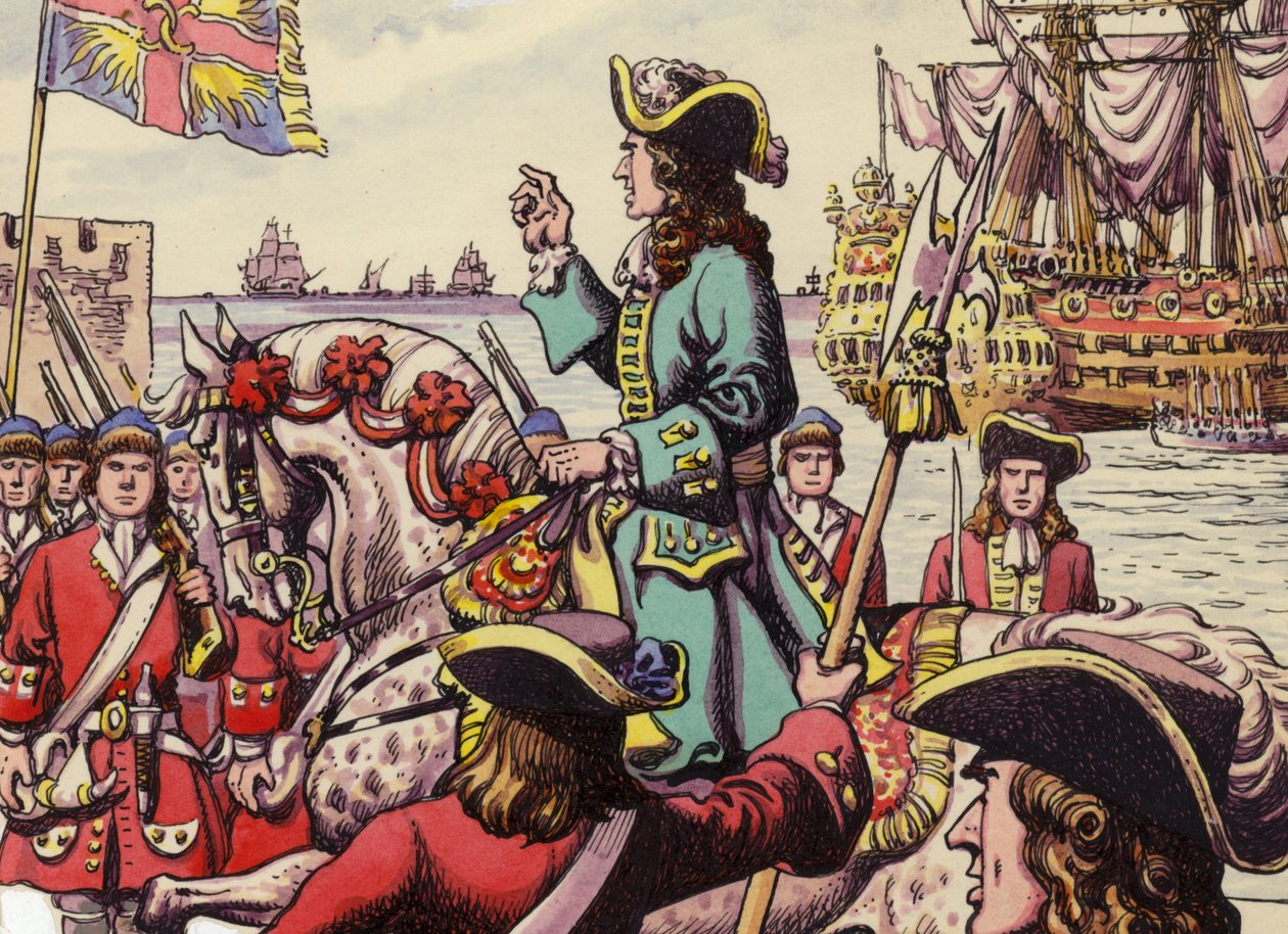 King William III Landing at Carrickfergus by Pat (1907 95) Nicolle