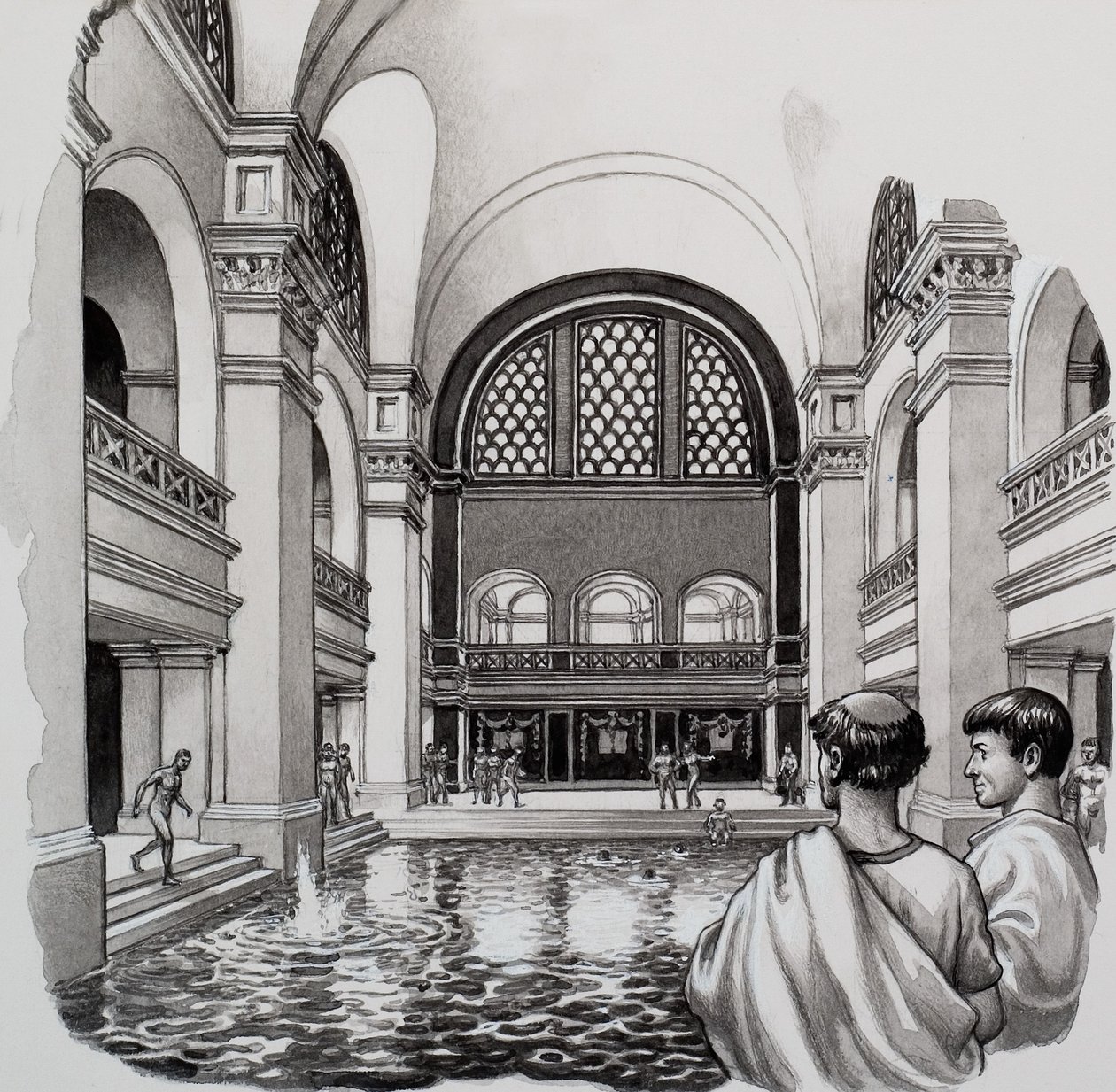 Roman Baths by Pat (1907 95) Nicolle