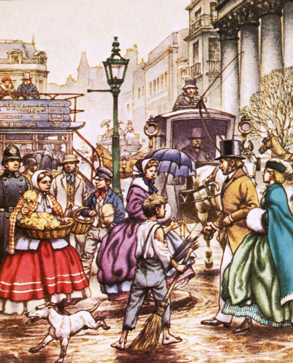Typical London street scene of the 1860s by Pat (1907 95) Nicolle