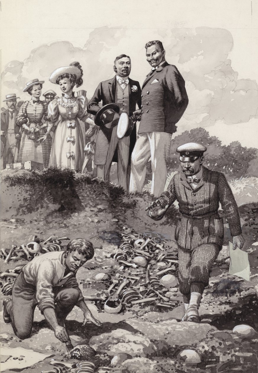 William II visits the Visby excavations in Gotland in 1905 by Pat (1907 95) Nicolle