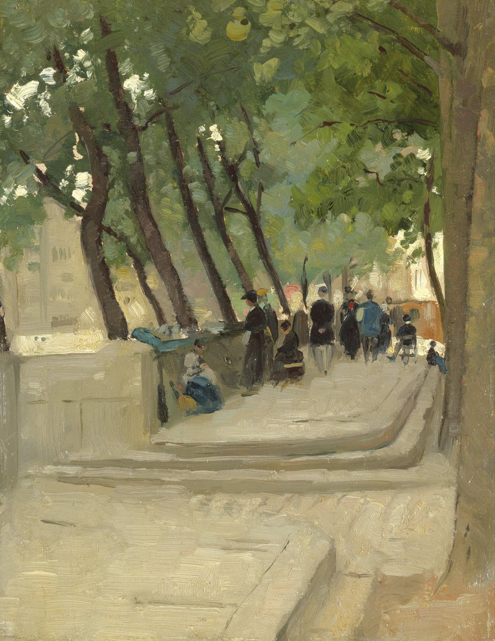 The Book Market Left Bank, Paris, c.1900 by Patrick William Adam
