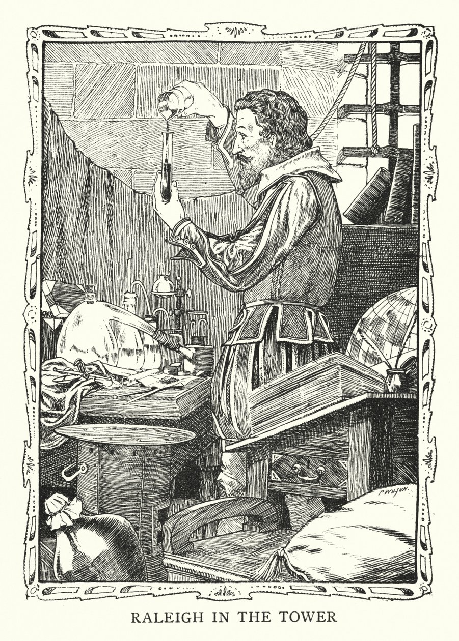 Sir Walter Raleigh in the Tower of London by Patten (after) Wilson