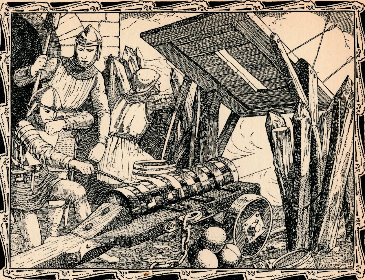 The First Cannon at Crecy by Patten Wilson: Fine art print
