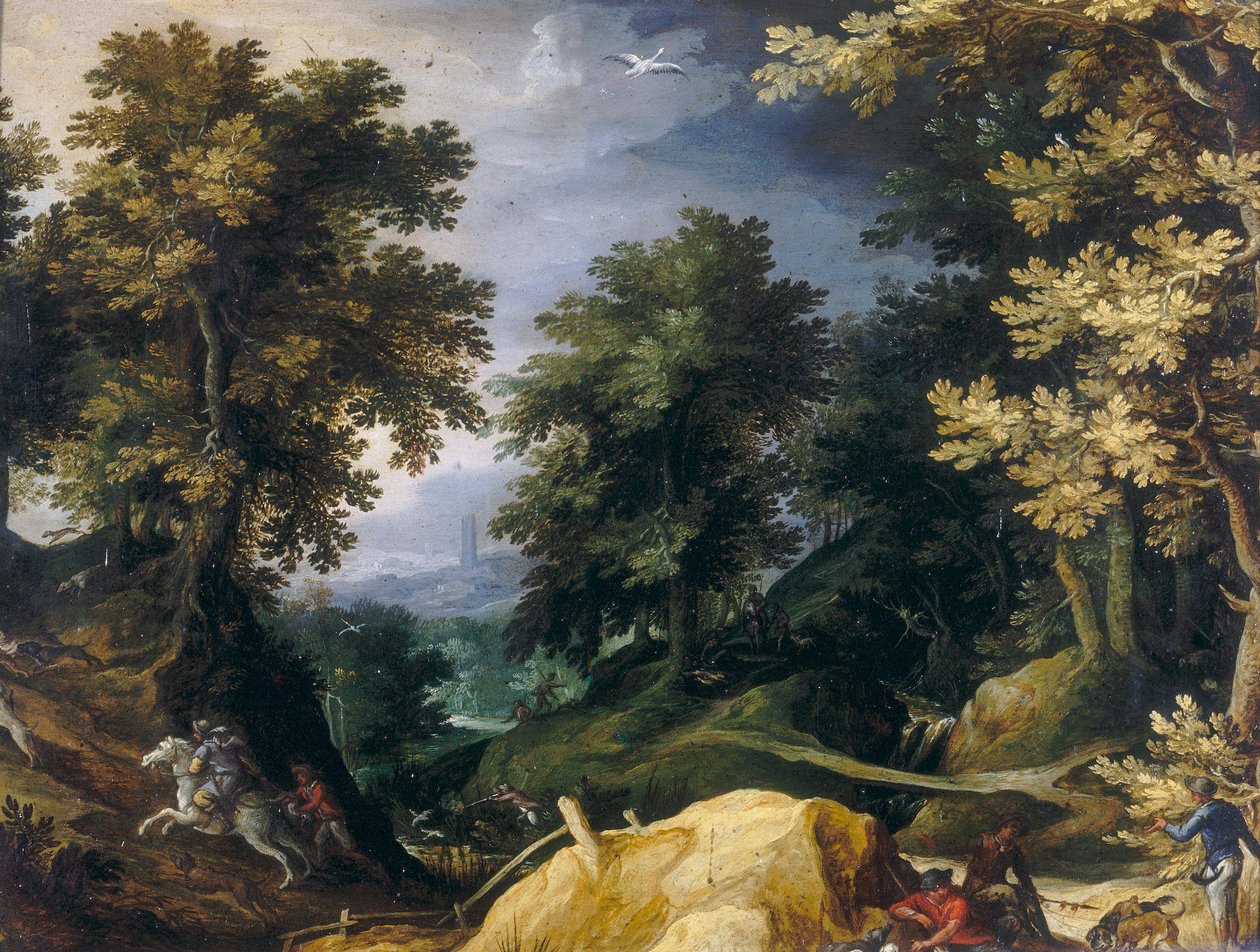 Landscape with Hare Hunting by Paul Bril